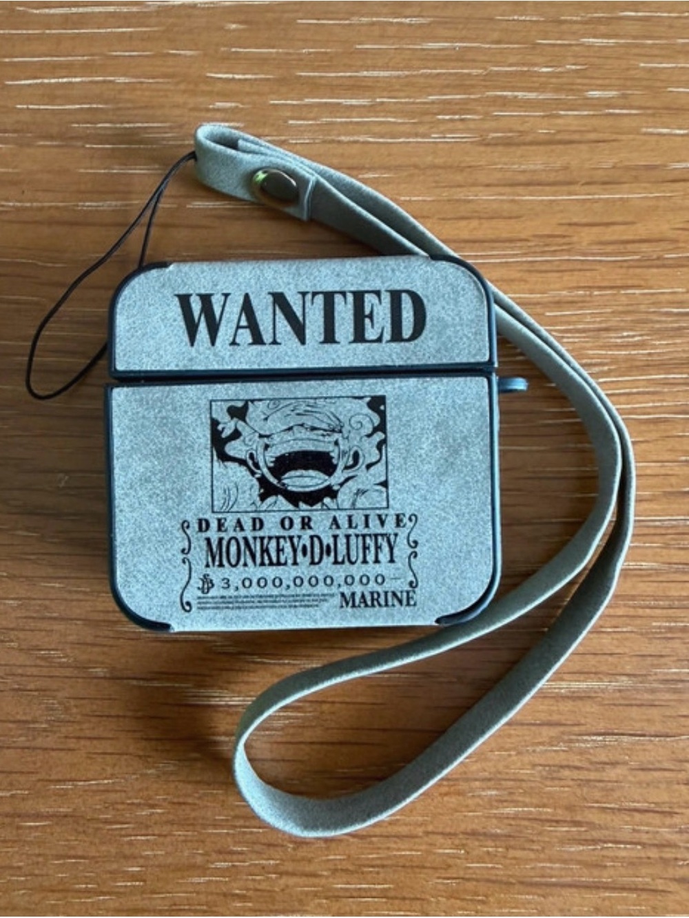 Grey 'Wanted' Wireless Earbud Charging Case with Wrist Strap